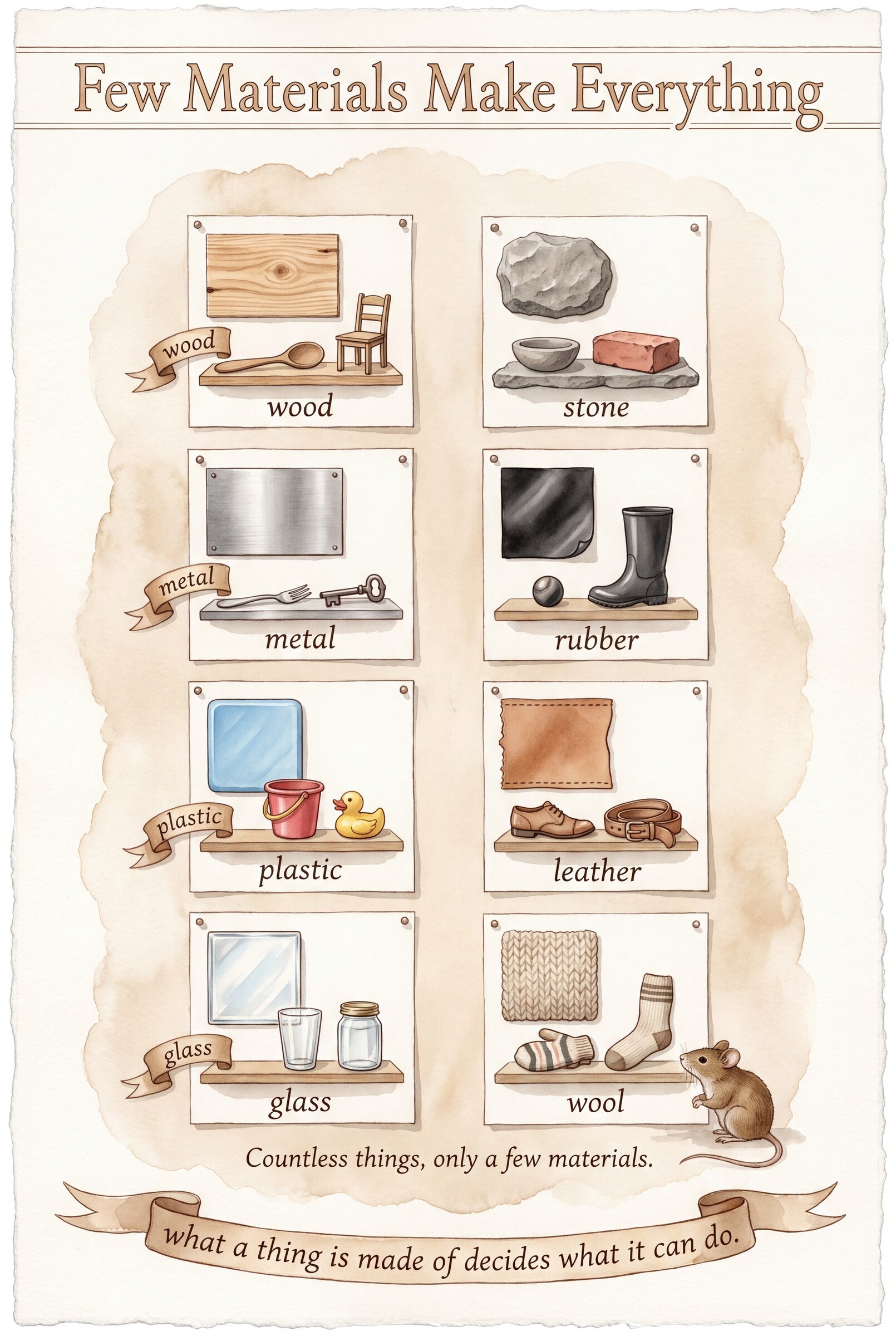 Few Materials Make Everything